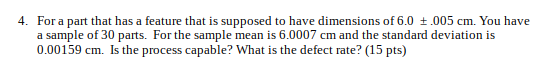 4. For a part that has a feature that is supposed