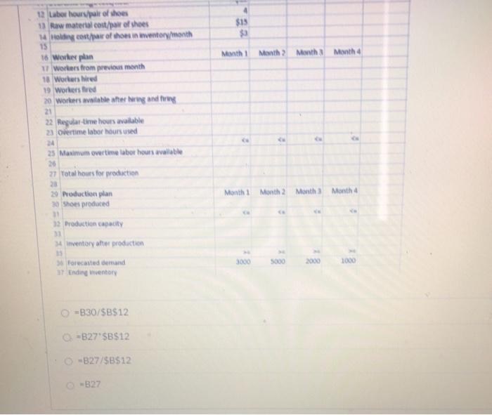 Consider following spreadsheet for the Aggregate