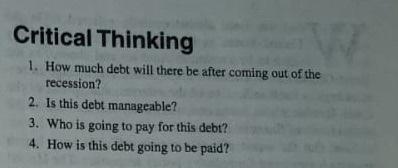 Critical Thinking 1. How much debt will there be
