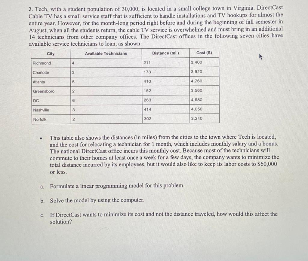 please solve all parts. thank you :) 2. Tech,