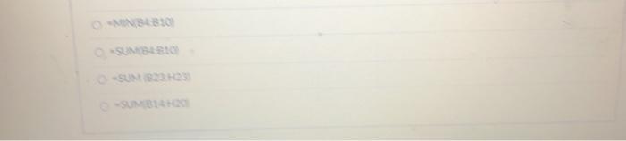 Consider following spreadsheet for the Aggregate