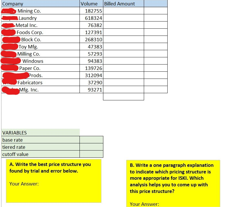 Below Excel File: While Answering write down