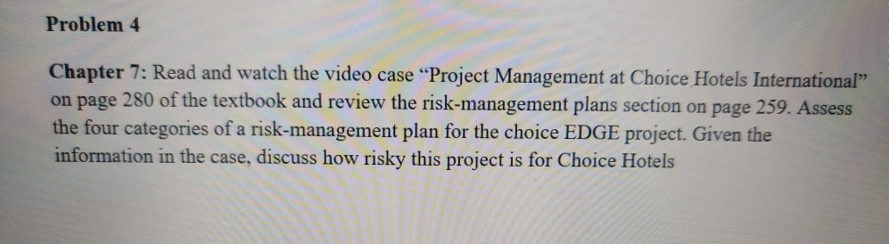 Problem 4 Chapter 7: Read and watch the video