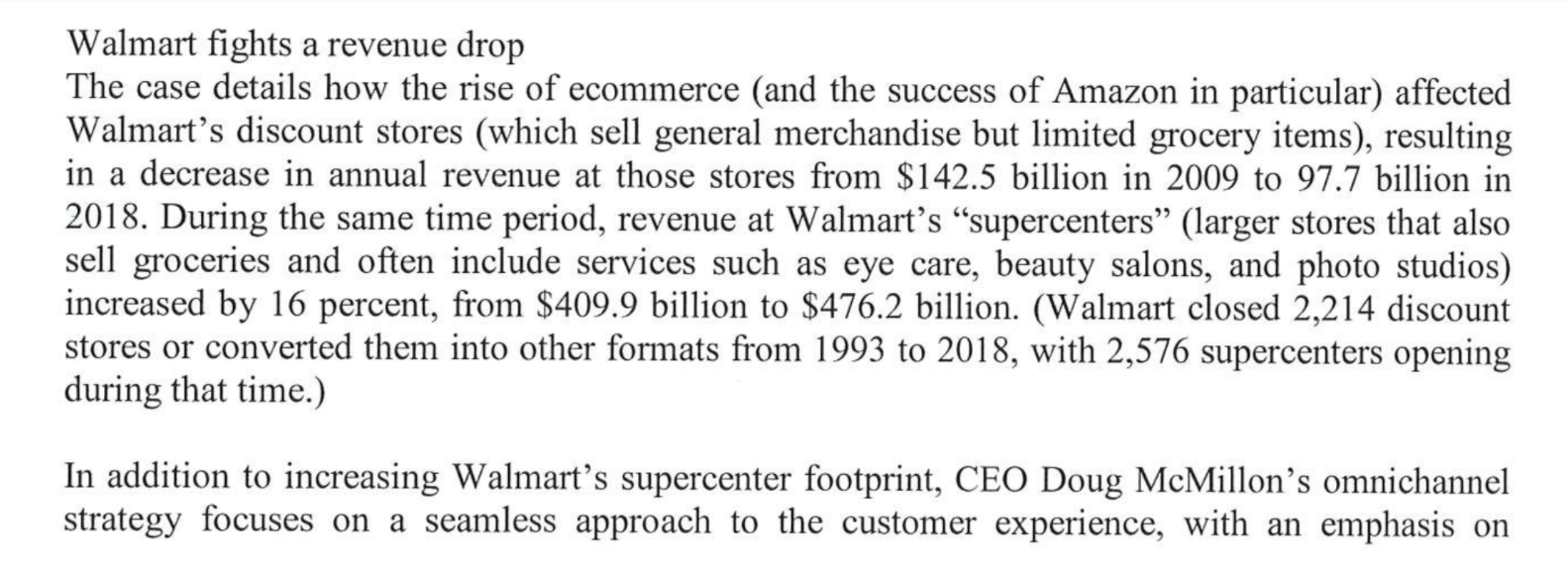 A case study by William Kerr explores Walmart's