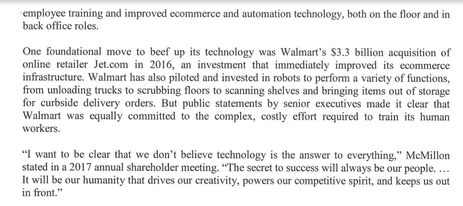 A case study by William Kerr explores Walmart's