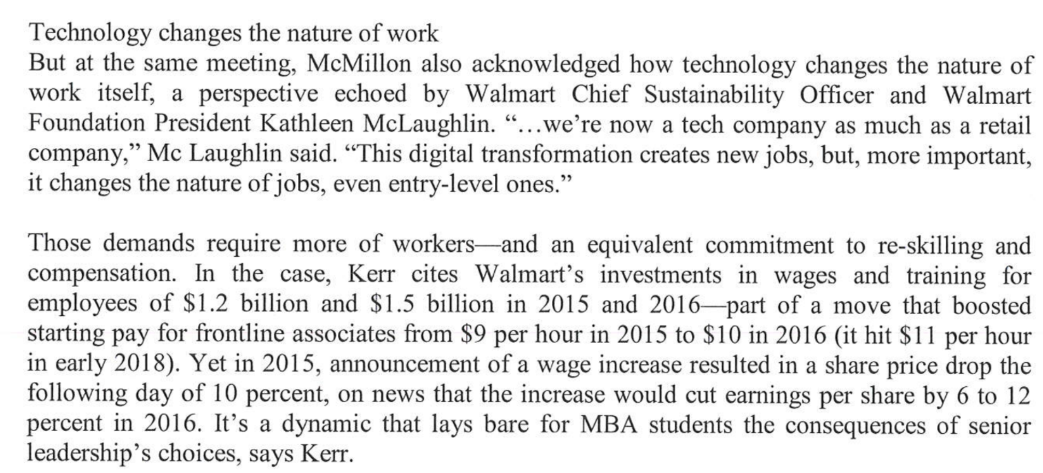 A case study by William Kerr explores Walmart's
