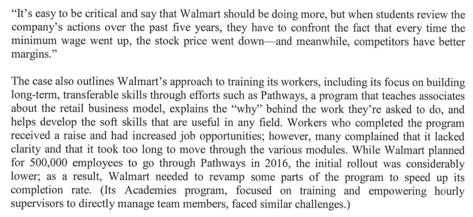 A case study by William Kerr explores Walmart's