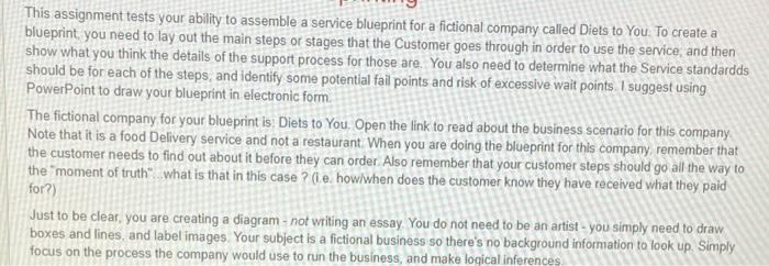 This assignment tests your ability to assemble a