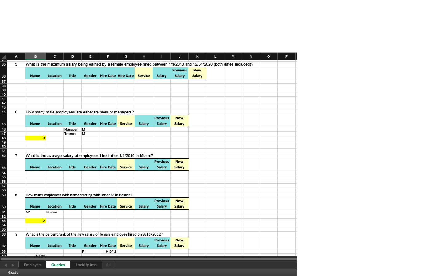 See the Handout provided to you with the database