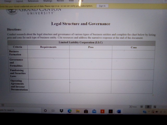 I need help on this Sign In Layout References