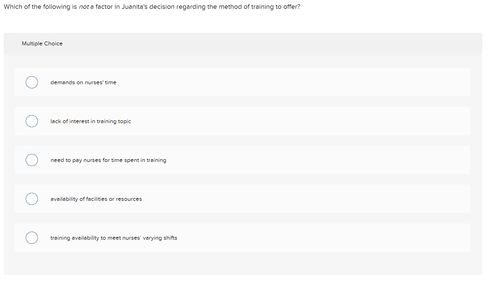 Required information Choosing Training Methods