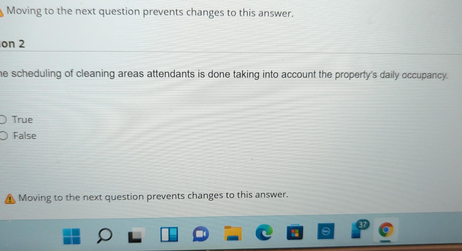 answer Moving to the next question prevents