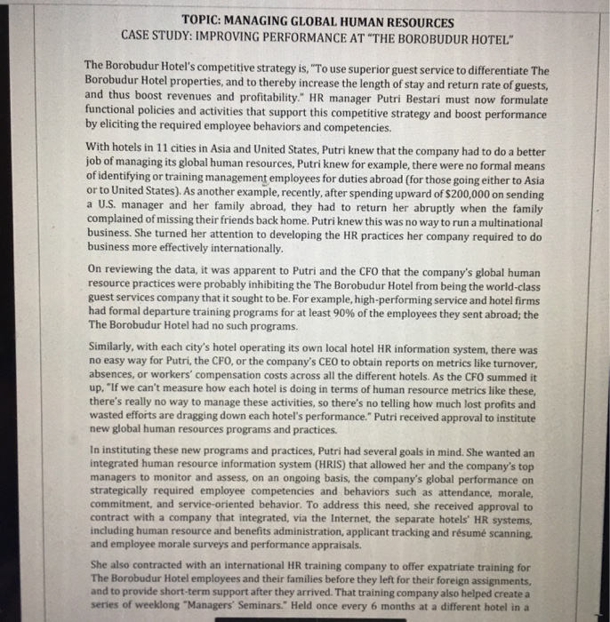 Human Resource Management ( pls help fast )