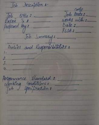 Write a job description letter according to these