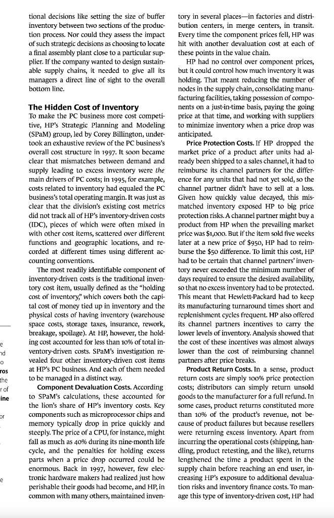 Please Summarize below. Inventory-Driven Costs by