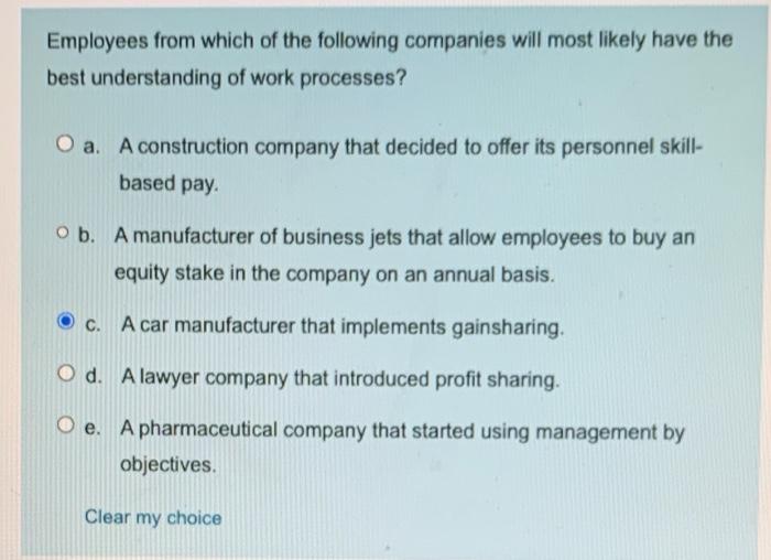 Employees from which of the following companies