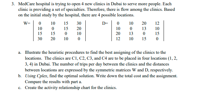 3. MedCare hospital is trying to open 4 new