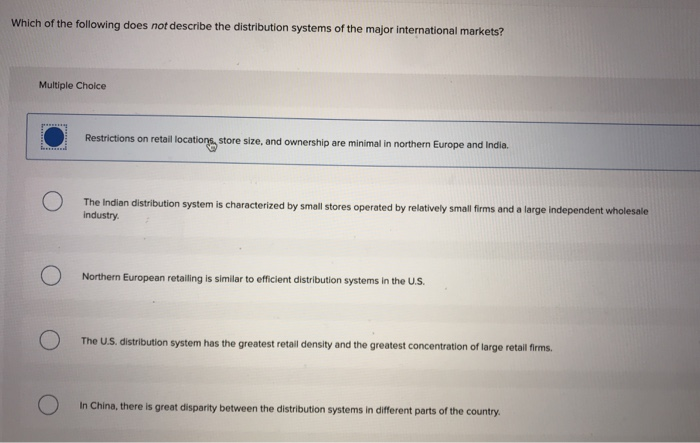 Which of the following does not describe the