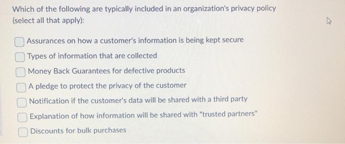 Which of the following are typically included in