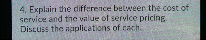 Explain the difference between the cost of
