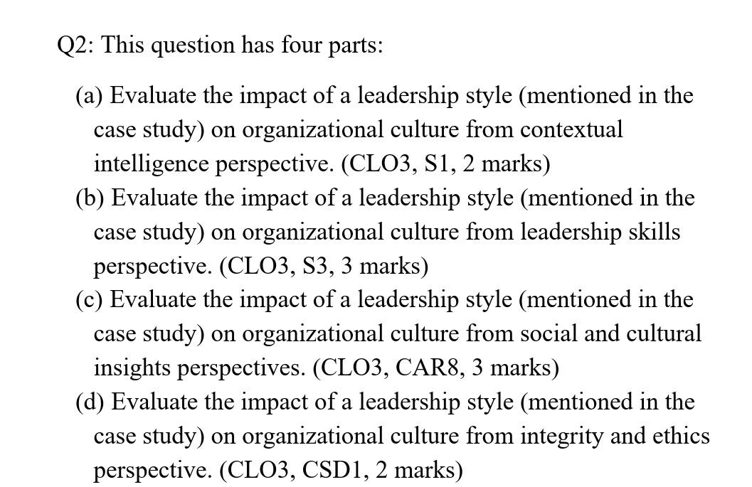 Read the case study and answer the following