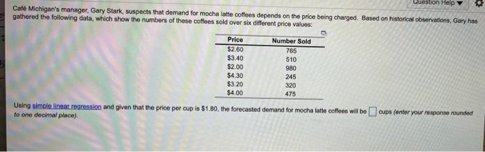 Question Help 10 Caf Michigan's manager, Gary