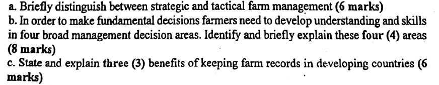 a. Briefly distinguish between strategic and