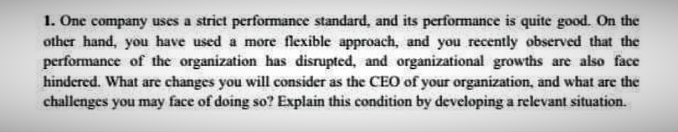 1. One company uses a strict performance