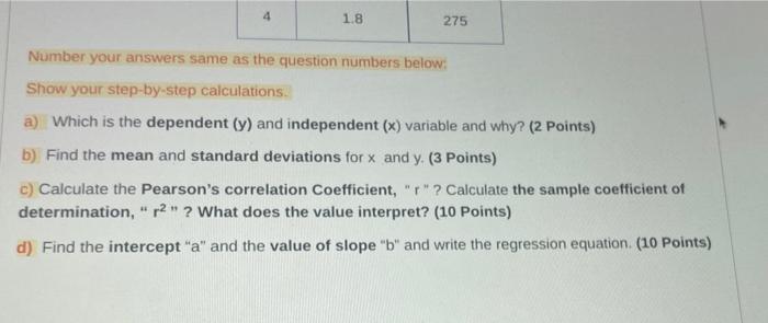 show step by step calculations do not use excel