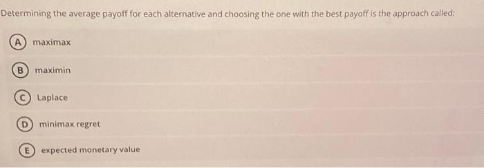 Determining the average payoff for each