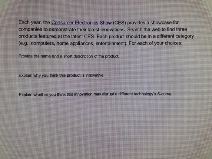 Each year, the Consumer Electronics Show (CES)