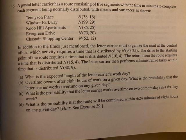 Please solve using excel and showing formulas.