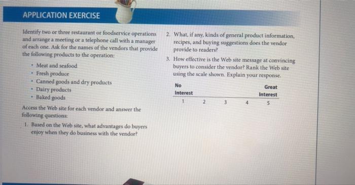 APPLICATION EXERCISE Identify two or three