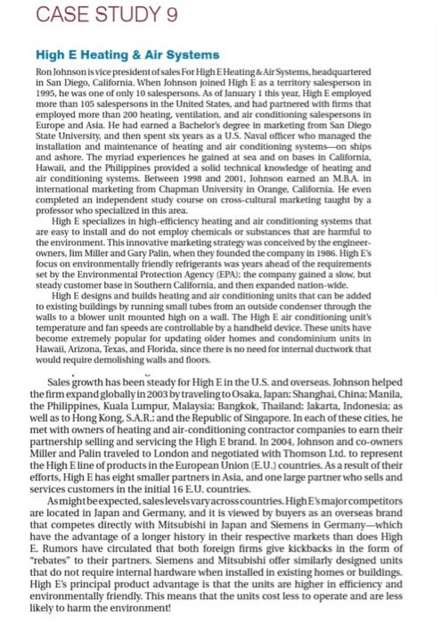 Please answer question # 6 High E Heating \& Air