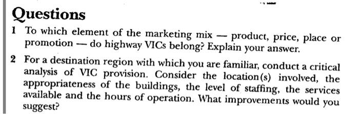 a Visitor information centres While destinations