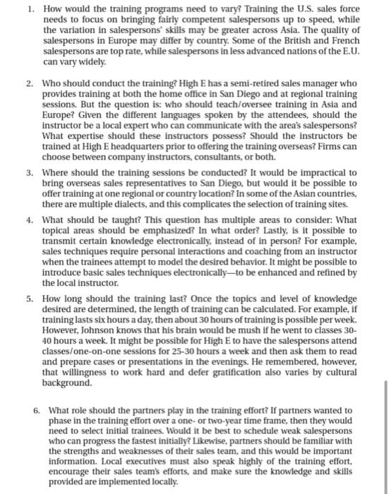 Please answer question # 6 High E Heating \& Air