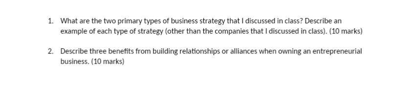 1. What are the two primary types of business