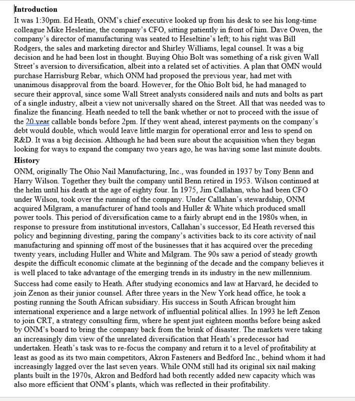 Please read the following case and the rubric