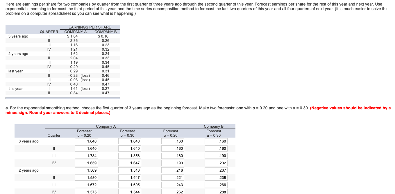 I need help with part C please. Here are earnings