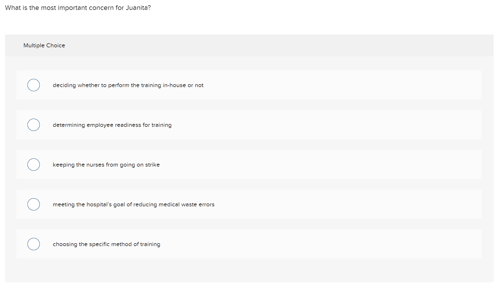 Required information Choosing Training Methods