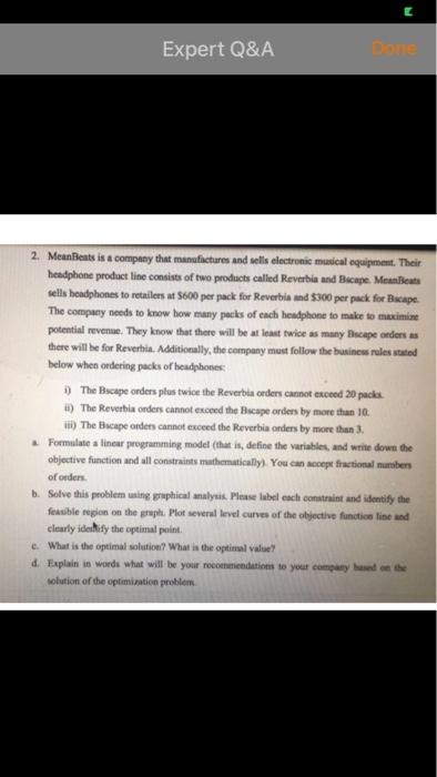 I need this question to done. Do not just send