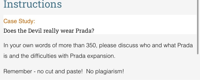 Instructions Case Study: Does the Devil really