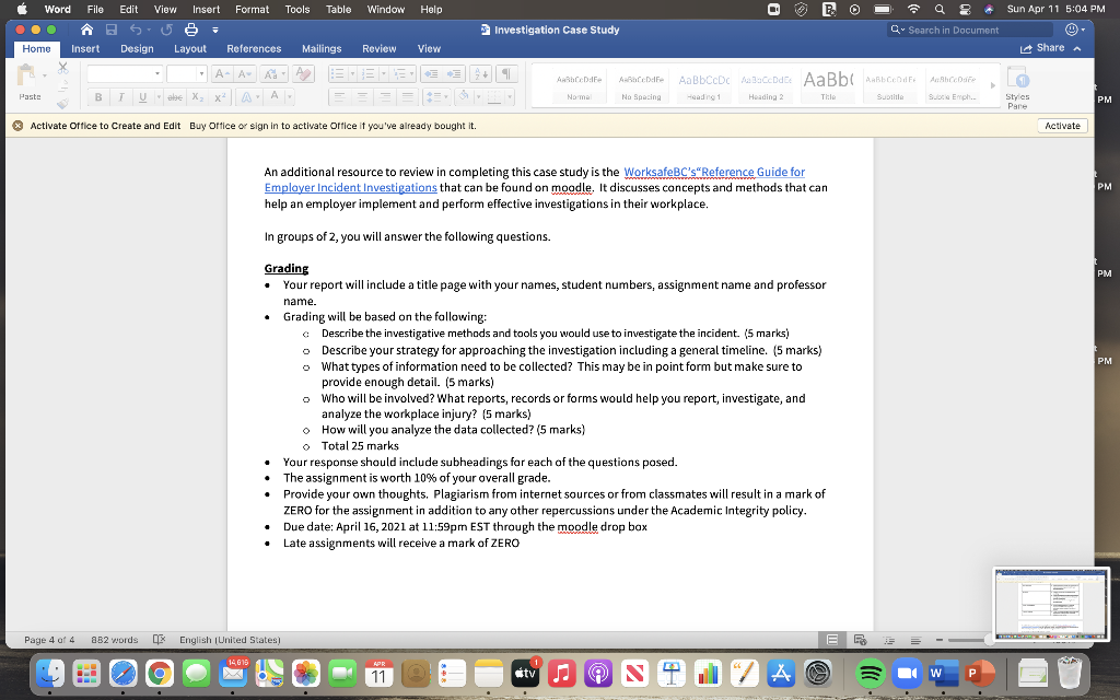 Word File Edit View Insert Format Tools Table