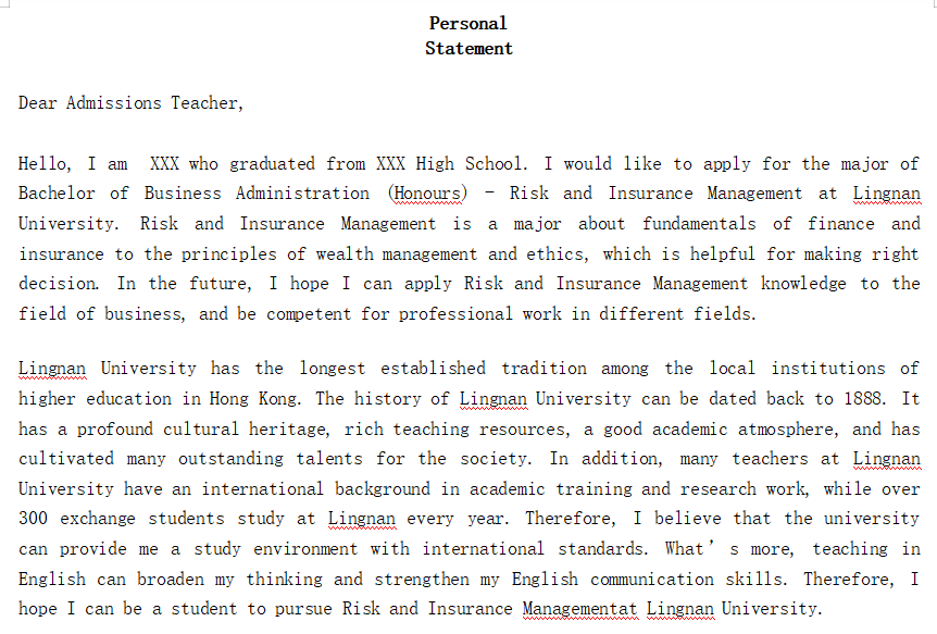 I am a senior high school student. I have applied