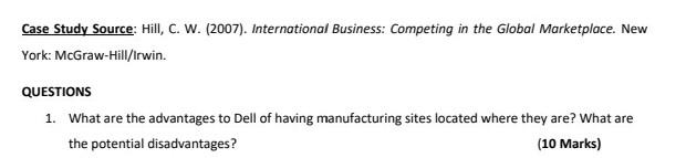 Case Study Source: Hill, C. W. (2007).