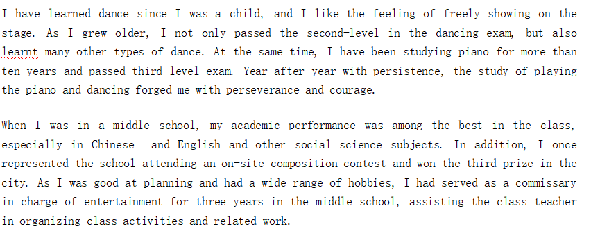 I am a senior high school student. I have applied