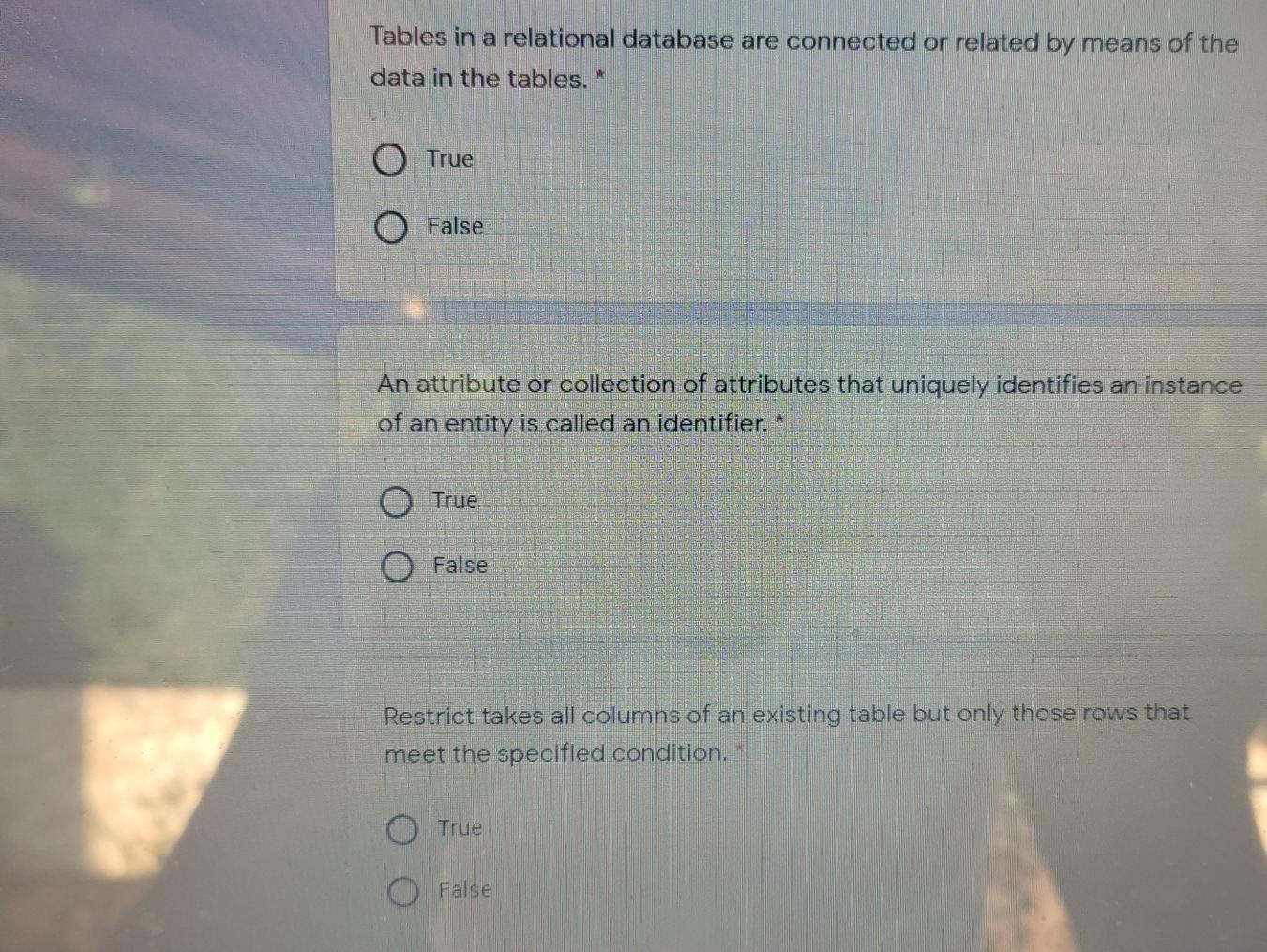 Tables in a relational database are connected or
