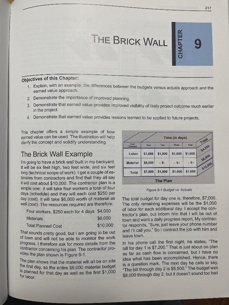 The Brick Wall - Case Study 9.1 Scenario: It is
