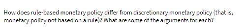 How does rule-based monetary policy differ from