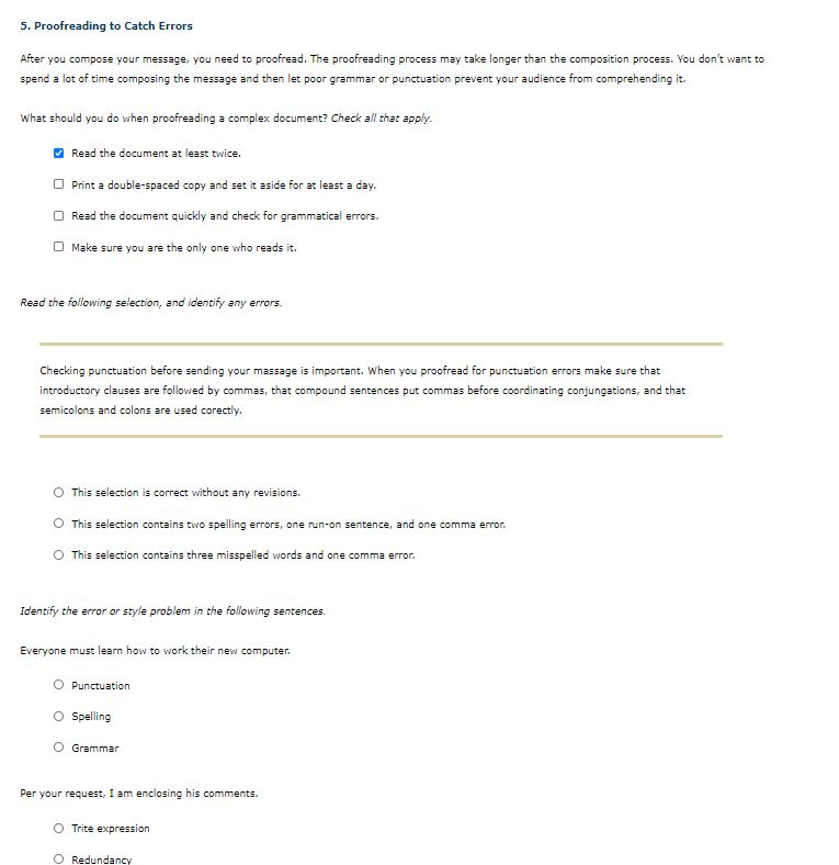 5. Proofreading to Catch Errors After you compose